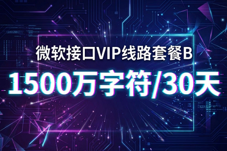 购买订单：微软接口VIP线路套餐B – 1500万字符/30天