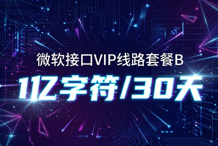 购买订单：微软接口VIP线路套餐B – 1亿字符/30天