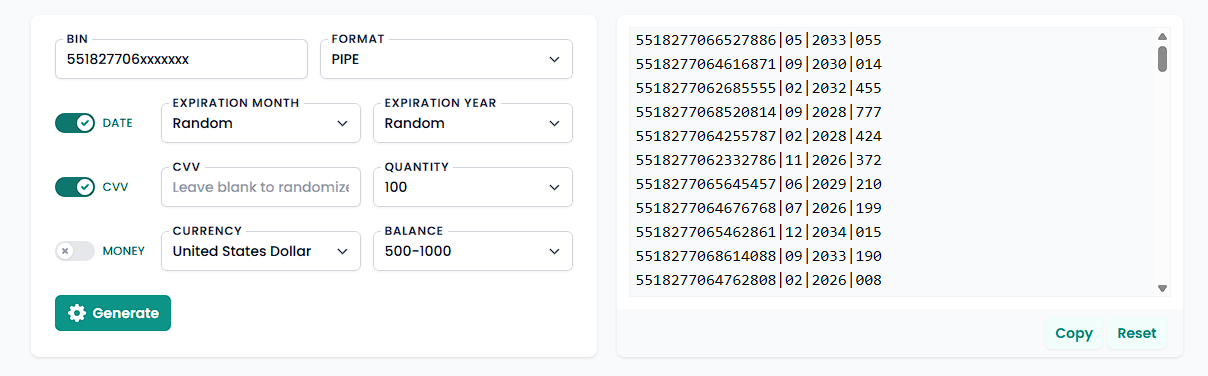 GPT Plus 信用卡数据生成